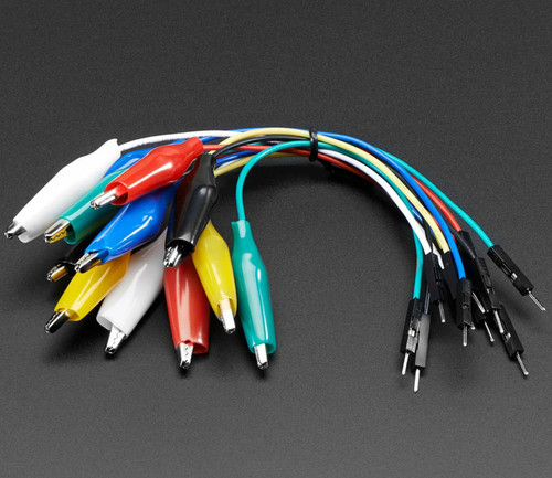Adafruit 3255, Small Alligator Clip to Male Jumper Wire Bundle - 12 Pieces Adafruit 3255, Small Alligator Clip to Male Jumper Wire Bundle - 12 Pieces