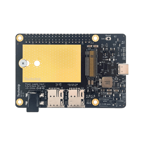 Techship MC201 Adapter (M.2 key B to USB-C, Dual SIM) - MC201 PCB V1.0 (MP2) - Top Techship MC201 Adapter (M.2 key B to USB-C, Dual SIM) - MC201 PCB V1.0 (MP2) - Top