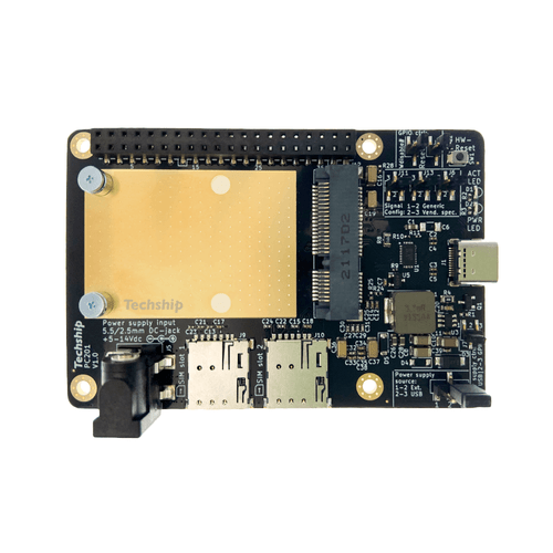 Techship PC201 Mini PCIe to USB-C adapter with dual Nano-SIM slots for modem modules. Techship PC201 Mini PCIe to USB-C adapter with dual Nano-SIM slots for modem modules.