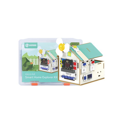 ELECFREAKS micro:bit Petal Smart Home Explorer Kit with wooden house model, sensors, and student-friendly connectors ELECFREAKS micro:bit Petal Smart Home Explorer Kit with wooden house model, sensors, and student-friendly connectors