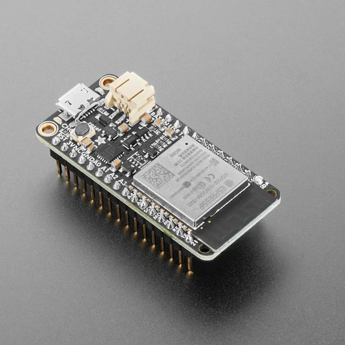 Adafruit HUZZAH32 – ESP32 Feather Board (pre-soldered), isometric view