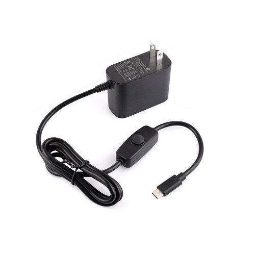 27W USB Type-C Power Supply, Compatible with Raspberry Pi 5, US Plug, 1.2m Cable Length 