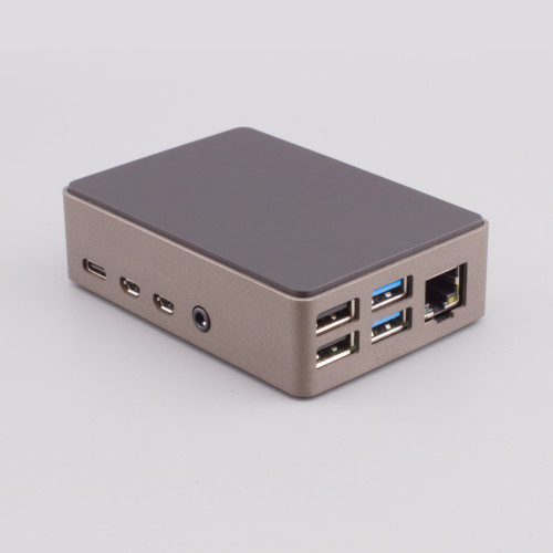 PiShop Premium Metal Case for Raspberry Pi 4, isometric view