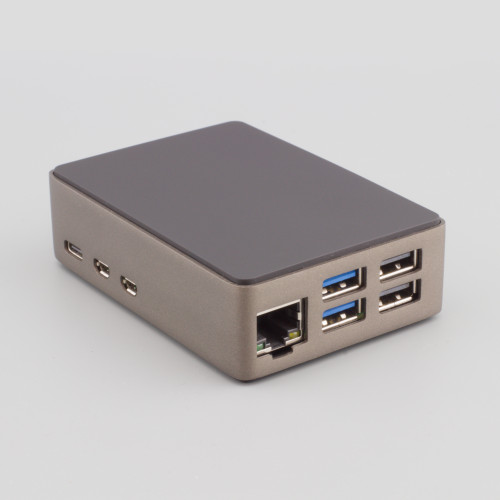 PiShop Premium Metal Case for Raspberry Pi 5, isometric view