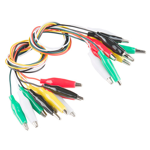 Alligator clips, Pack of 10 with color-coded insulated grips; quick, solder-free circuit connections for micro:bit Alligator clips, Pack of 10 with color-coded insulated grips; quick, solder-free circuit connections for micro:bit