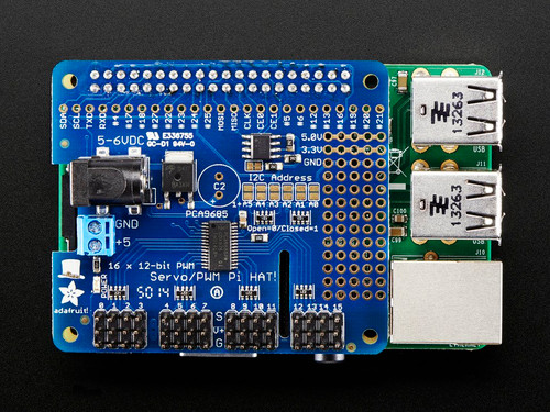 Adafruit 16-Channel PWM / Servo HAT for Raspberry Pi – Mini Kit