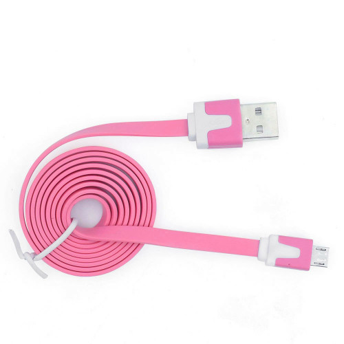 USB Flat Cable – A/MicroB – Pink USB Flat Cable – A/MicroB – Pink