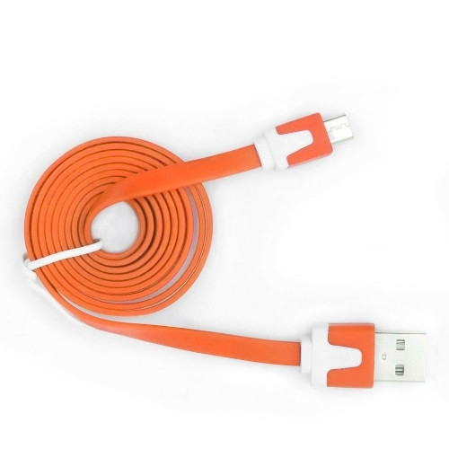 USB Flat Cable – A/MicroB – Orange USB Flat Cable – A/MicroB – Orange