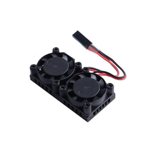 Dual Fan for Raspberry Pi with black heatsink and two cooling fans Dual Fan for Raspberry Pi with black heatsink and two cooling fans