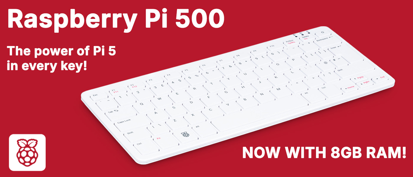 Raspberry Pi 500 Release Banner Red