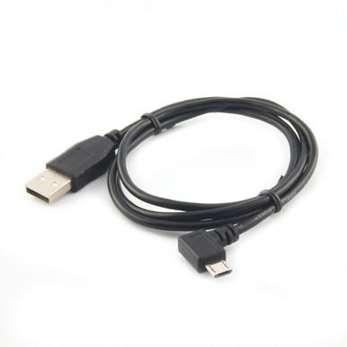 USB 2.0 A MALE TO L-SHAPE MICRO B MALE CABLE, 3FT - PiShop.us