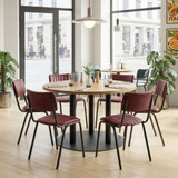 Tavo Stacking Side Chair - Ribbed Upholstered Seat Pad