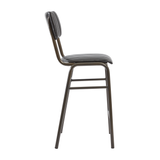 Tavo Stacking Mid Height Bar Stool - Ribbed Upholstered Seat Pad