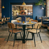 Skagen Side Chair - Oak Veneered Plywood - Frame Black Steel