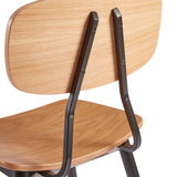 Skagen Bar Stool - Oak Veneered Plywood - Frame Black Steel