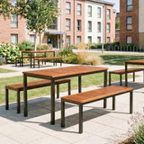 Alaska Robinia Bench Frame - Black - 110 x 40 x 45cm H