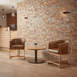Zanuso Armchair - Genuine Pecan Brown Leather Zanuso Armchair - Genuine Pecan Brown Leather