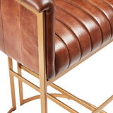 Zanuso Barstool - Genuine Pecan Brown Leather