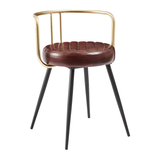 Aulenti Low Cocktail Stool - Genuine Claret Red Leather