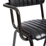 Tavo Stacking Arm Chair - Ribbed Upholstered Seat Pad