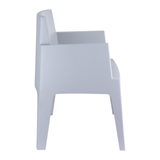 Box Stacking Arm Chair - Silver Grey