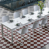 Flow Dining Table - White Aluminium - White HPL Top - 230x80cm Flow Dining Table - White Aluminium - White HPL Top - 230x80cm