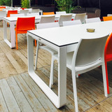 Flow Dining Table - White Aluminium - White HPL Top - 230x80cm Flow Dining Table - White Aluminium - White HPL Top - 230x80cm