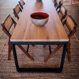Flow Dining Table - Black Aluminium - Oak HPL Top - 230x80cm Flow Dining Table - Black Aluminium - Oak HPL Top - 230x80cm