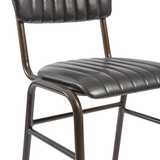 Tavo Stacking Mid Height Bar Stool - Ribbed Upholstered Seat Pad
