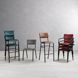 Tavo Stacking Bar Stool - Ribbed Upholstered Seat Pad