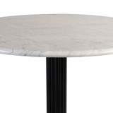 White Carrara Marble Complete Dining Table - Moderno Black Fluted Base