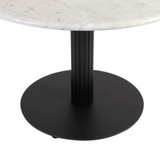 White Carrara Marble Complete Coffee Table - Moderno Black Fluted Base