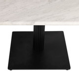White Carrara Marble Complete Coffee Table - Moderno Black Fluted Base