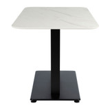 Extrema Premium Complete Dining Table - White Marble with Anzio Black Base
