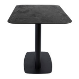 Extrema Premium Complete Dining Table - Black Moon with Moderno Black Base with Radius Edges