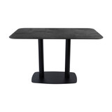 Extrema Premium Complete Dining Table - Black Moon with Moderno Black Base with Radius Edges