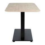 Extrema Premium Complete Dining Table - Beige Travertine with Anzio Black Base