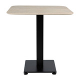 Extrema Premium Complete Dining Table - Beige Travertine with Anzio Black Base