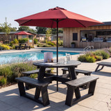 EKO - 8 Seater Round Picnic Table - Black