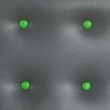 Chiara 2 Seater Sofa - Fully Upholstered Dark Grey Faux Leather with Green Faux Leather Buttoned Back