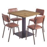 Tavo 4 Seater Tan & Oak Dining Set