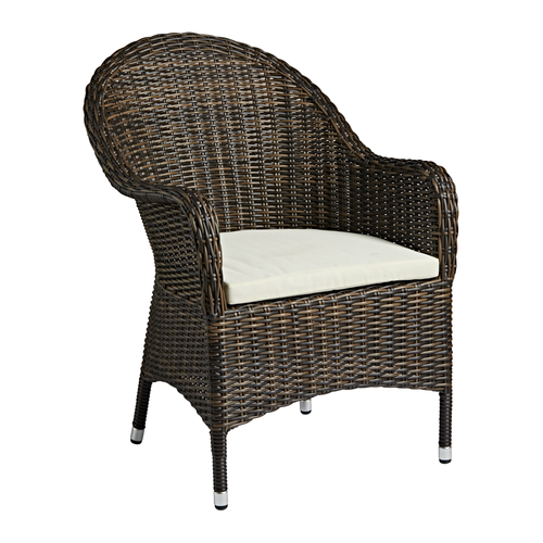 Bentley Armchair - Brown Weave Incl. Beige Seat Cushion