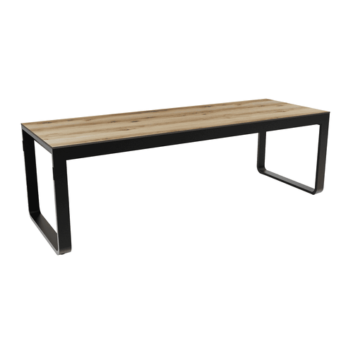 Flow Dining Table - Black Aluminium - Oak HPL Top - 230x80cm Flow Dining Table - Black Aluminium - Oak HPL Top - 230x80cm