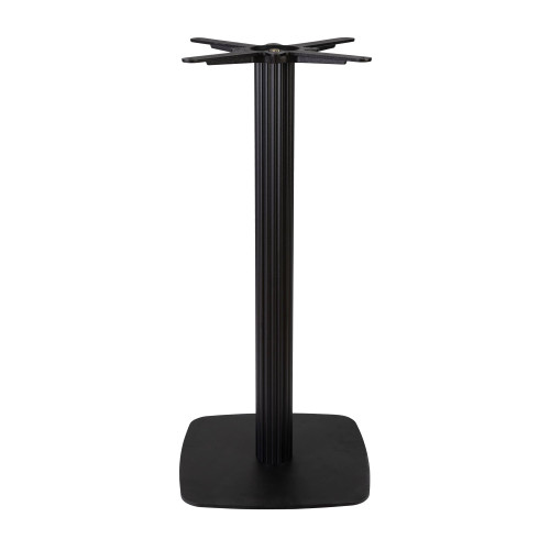 Moderno Base - Black Fluted Small Square with Radius Edges - Mid Height