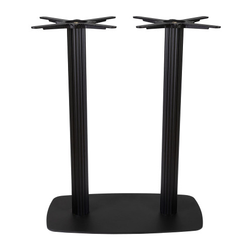 Moderno Base - Black Fluted Large Rect with Radius Edges - Mid Height