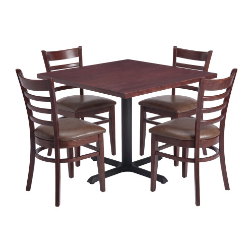 Sheldon 4 Seater Brown & Ash Dining Set