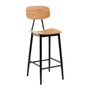 Skagen Bar Stool - Oak Veneered Plywood - Frame Black Steel