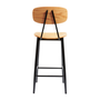 Skagen Bar Stool - Oak Veneered Plywood - Frame Black Steel