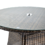Bentley 110 Dia Dining Table - Brown Weave - Glass Top