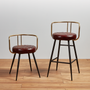 Aulenti Low Cocktail Stool - Genuine Claret Red Leather